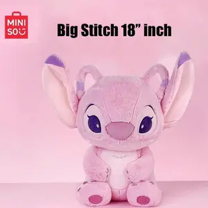 Disney Stitch Series-Big Sitting Doll-Angel No. 18 Soft Pink Plush Toy for Kids Collectors and Home Decor