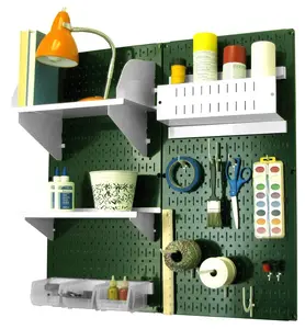 Craft & Hobby Pegboard Organizer Kit - Green Pegboard with Accessories