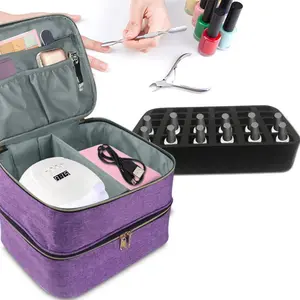 Nail  Carrying Case Bag  with Soft Dividers Double Layer Nail  Storage  for Nail