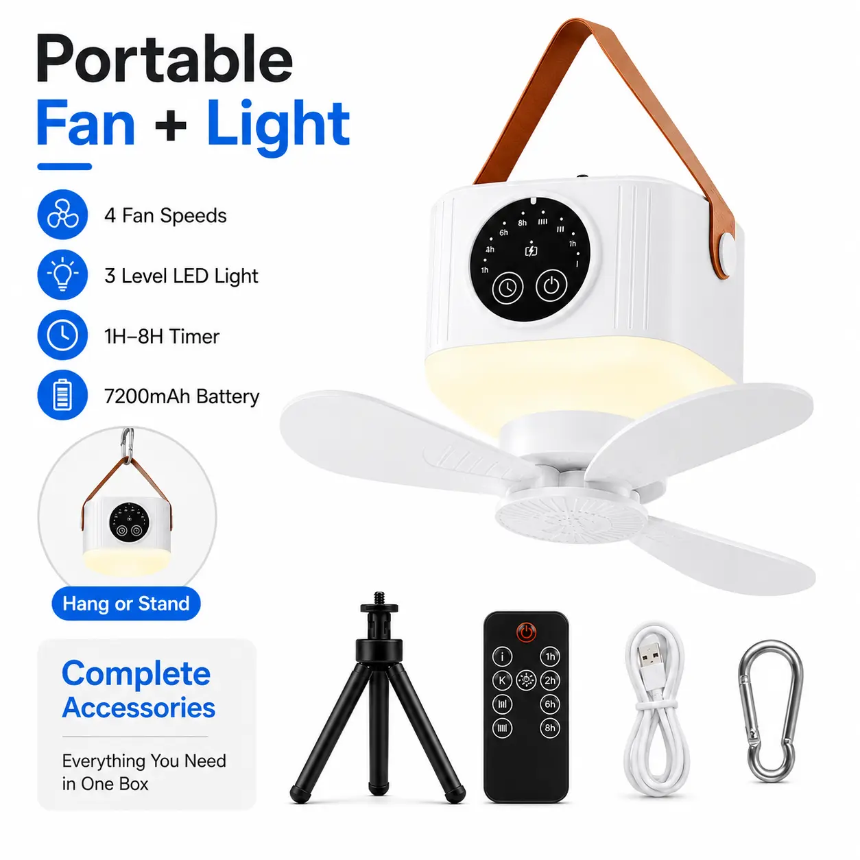 Cordless LED Ceiling Light with Remote - No-Drill Portable Camping Accent Lamp, Renter-Friendly for Bedroom Decor, Power Outages