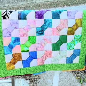 Handmade Bowtie Pattern Baby Quilt, 24 1)2"x25 1/2" Baby Quilt
