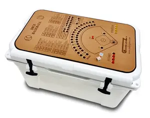 Yeti Cooler Pad Dice Baseball-Top for Tundra Lid Rust/Black Mat 3M Adhesive Easy Peel & Stick Application VORTEX Cooler Pads