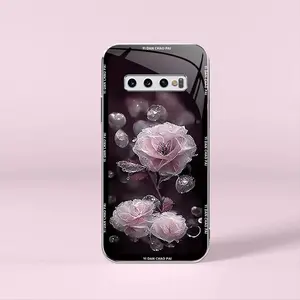 Night Dew Flower for【Galaxy S10】Elegant Electroplating Glass Case--975