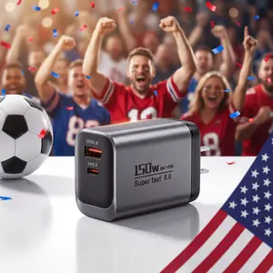 USB C Charger Block 2Port whit USB-A Type-C 150W GaN Super Fast Charging Block Fast Charging Adapter for MacBook iPhone Laptop Samsung Galaxy iPad Android, Fast Chargers, Multi-Port Adapter Chargers