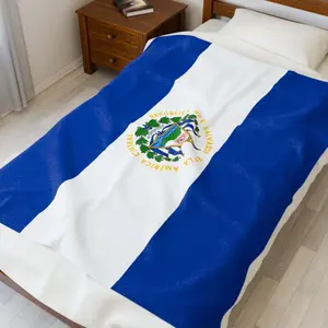 El Salvador Velveteen Plush Blanket, El Salvador Flag Blanket, El Salvador Jersey, Flag Of El Salvador, El Salvador Jersey Flag BlanketGift For Men & Women, Gift For Kids, Christmas Gift, Halloween Gift