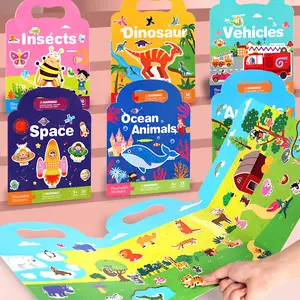 Interactive Silent Book for Kids, Reusable Educational Sticker Book, Early Learning Toy, Boosts Motor Skills & Cognitive Abilities, Preschool Learning Book