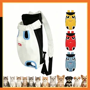 Free Pet Carrier Backpack for Small Dogs & Cats Adjustable Legs Front Facing Pouch for Travel Hiking Walking Cat Bag Breathable Ultra Comfy No Neck Constriction Lightweight Easy On You Double Safety Protection Fully Machine Washable