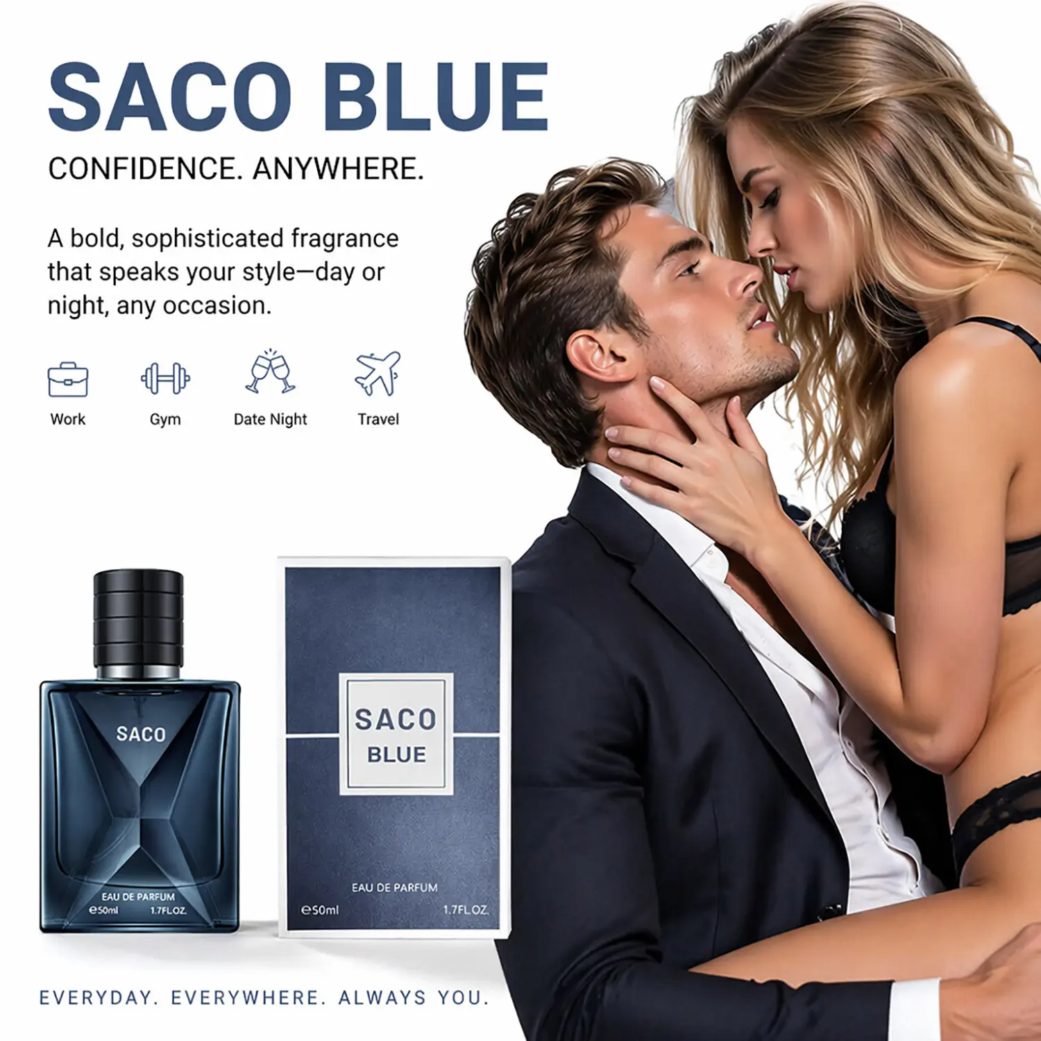 Men’s Pheromone Perfume, Infused with Pheromone Formula, Long Lasting, fruity woody scent, Designed for Him, Make Her Obsessed & Share a Crazy Unforgettable Night, Perfect Valentine’s Day Gift for Men, Christmas & Anniversary. 50ML/1.7FL.OZ. Men's Cologne