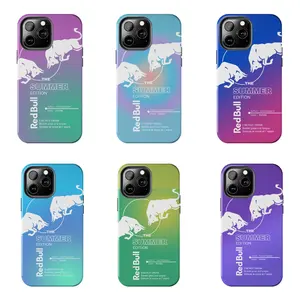 Power Through the Night – Red Bull Gradient Bull Case for iPhone 17 - 11 Pro Max Plus Mini X XR XS 7 8 Plus or SAMSUNG GALAXY S25 - S21 Ultra Plus Compatible with SAMSUNG GALAXY S21, S22, S23, S24, S25 Ultra & Plus Models