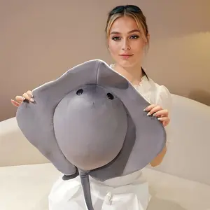 New Manta Ray Plush Toy Doll, Soft Stuffed Animal, Soft Cotton Comfortable Cute Ocean Series Pillow, Aquarium Marine Gift for Birthday Party