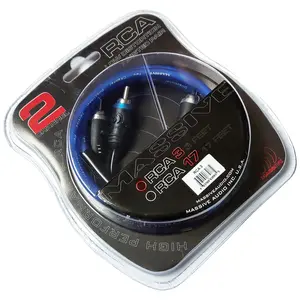 MASSIVE AUDIO RCA3 3 Foot Blue Translucent Twisted Pair RCA Cable Oxygen-Free Pure Copper Silver Tined Wire for Exceptional Sound Quality Low Distortion Noise Rejection