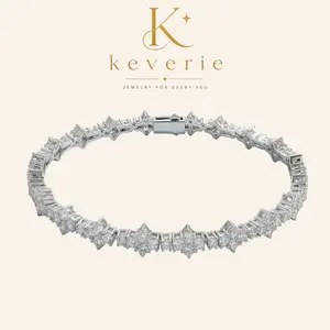 Unisex 6.5mm 18K White Gold Plated Cubic Zirconia Tennis Bracelet, Classic Design Everyday Accessory for Women & Men, 7in-8in Versatile Bracelet