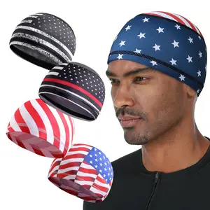 2Pcs/3Pcs USA 250th Anniversary Patriotic Cooling Skull Cap Helmet Liner | PatrioticTok CyclingTok OutdoorTok Sweat Wicking Breathable Beanie | Unisex for Cycling Running Motorcycle Hiking Gym Outdoor Sports American Hat