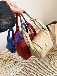 New Cute Minimalist Fashion Mini Bucket Bag, Solid Color Keychain Wallet, Soft Leather Shoulder Crossbody Bag, Women's Commute Summer Bag