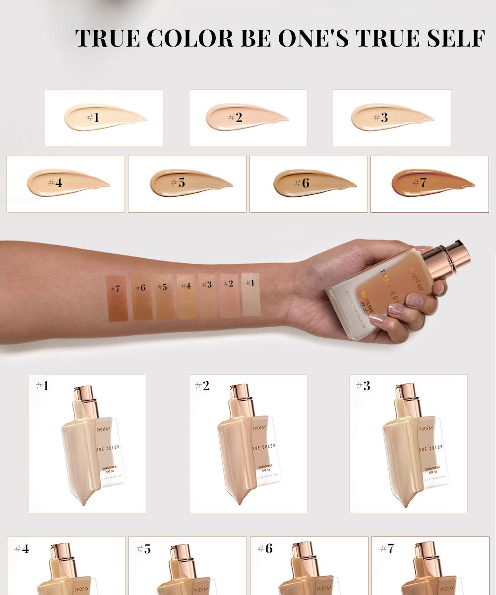 PHOFAY 2-in-1 Sunscreen Foundation SPF 30 Covers Acne Scars & Redness Natural Finish Blue Light Protection