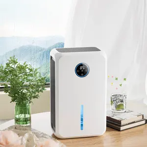 Efficient  Dehumidifier with LED Display Screen, Auto Shut-off, Perfect for Bedrooms and Basements (Water tank capacity2.6L), Whisper Quiet, White
