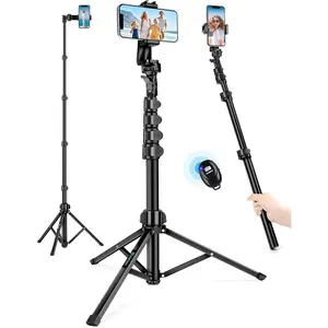 71" Tripod for iPhone, Phone Tripod Selfie Stick with Remote, Cell Phone Tripods & Tall Travel Tripods for Recording Video Selfies Photo, Compatible with iPhone 16 15 14 Pro Max 13 Android