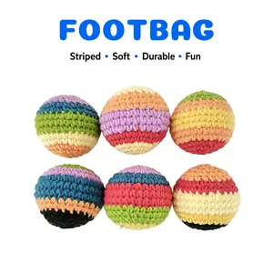 1.97in Hand Knit Juggling footbag Soft Kick Bag Indoor Outdoor Activity Toy hacky sacks