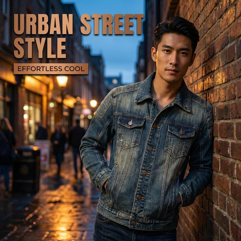 Men's Vintage Washed Denim Jacket, Retro Distressed Biker Jean Jacket with Paisley Lining, Classic Trucker Jacket with Shoulder Stitching, Casual Button-Down Motorcycle Denim Coat for Men, Fashion Streetwear Denim Jacket for Daily Wear, Riding, Outdoor