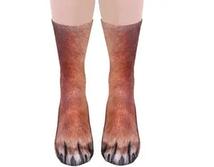 1 Pair Funny Dog Foot Design Crew Socks, Fashion Casual Breathable Comfortable Socks for Daily Wear, Socks for Men Women