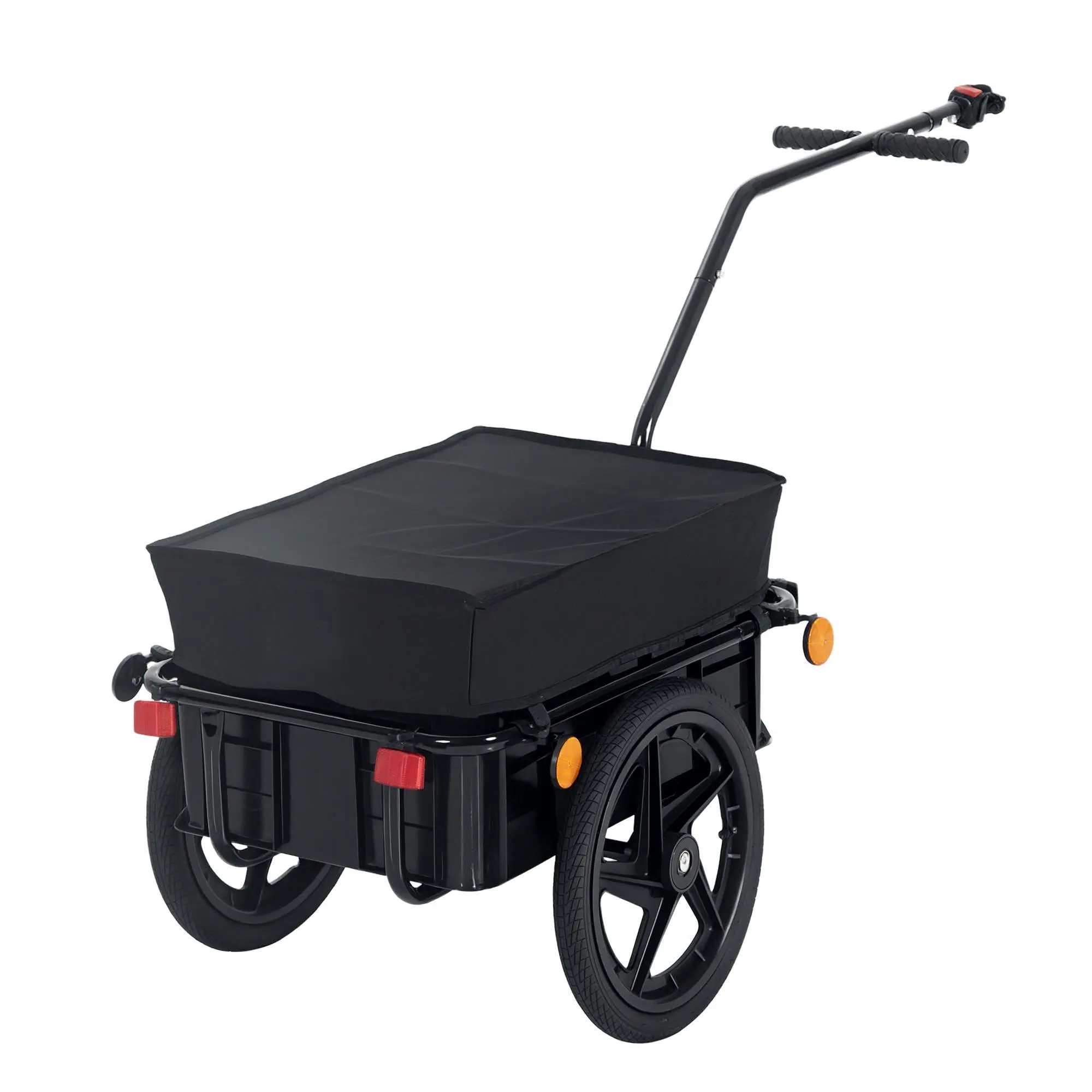 Bicycle Cargo Trailer with Removable Box, 600D Oxford Waterproof Cover, 2x16" Wheels, 88 lbs Capacity & Triple Reflectors (Bike Wagon Trailer for Cycling Outdoor Use)