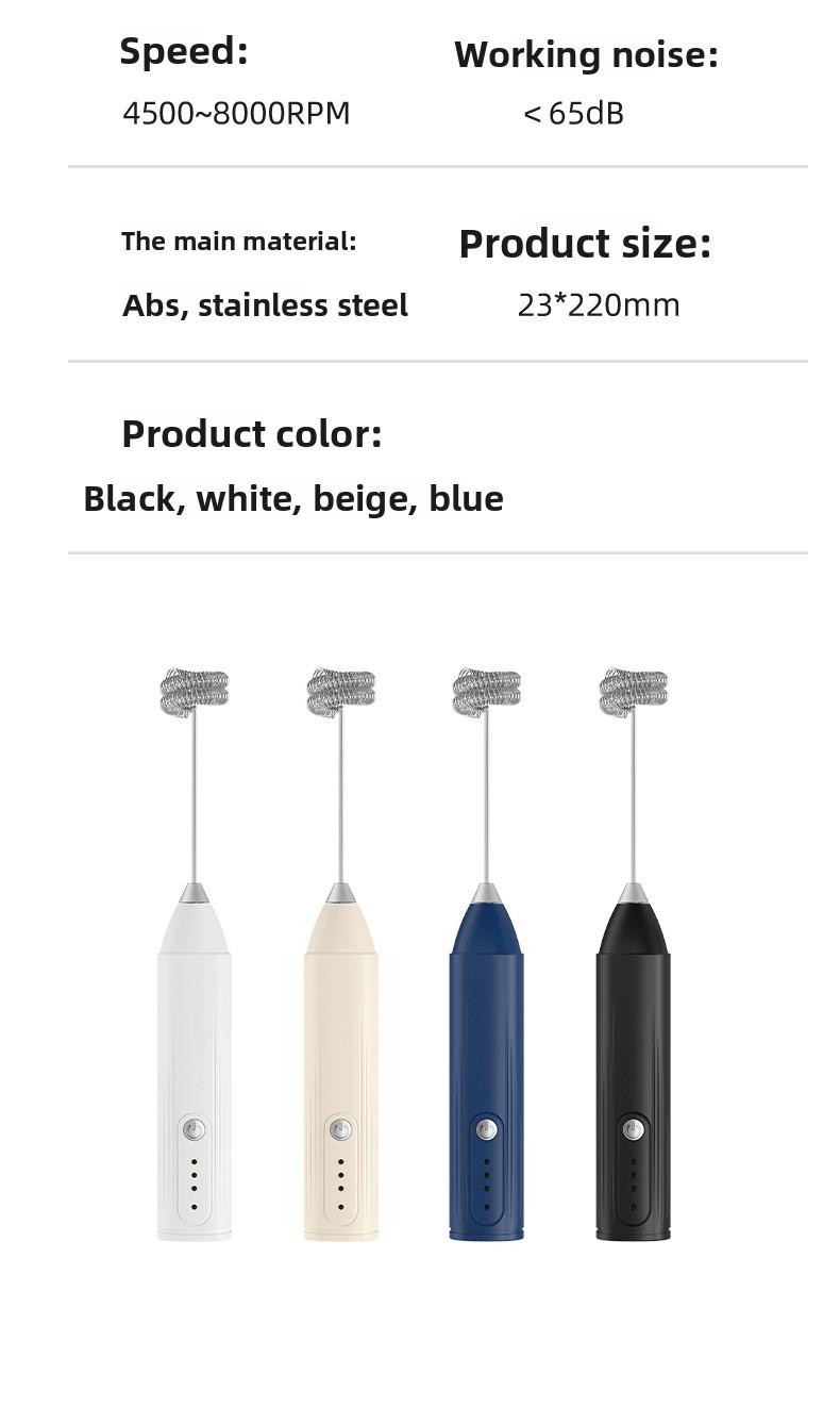 Electric Milk Frother Handheld with 3-Speed Adjustable Whisk, Fast Frothing Coffee Tools, Portable Wireless Foam Maker for Hot & Cold Drinks