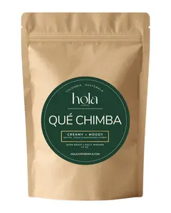 Hola Coffee Que Chimba Espresso | Medium-Dark Roast Colombia Guatemala | Butter Cacao Maraschino Cherry | Fully Washed | 12 oz & 5 lb