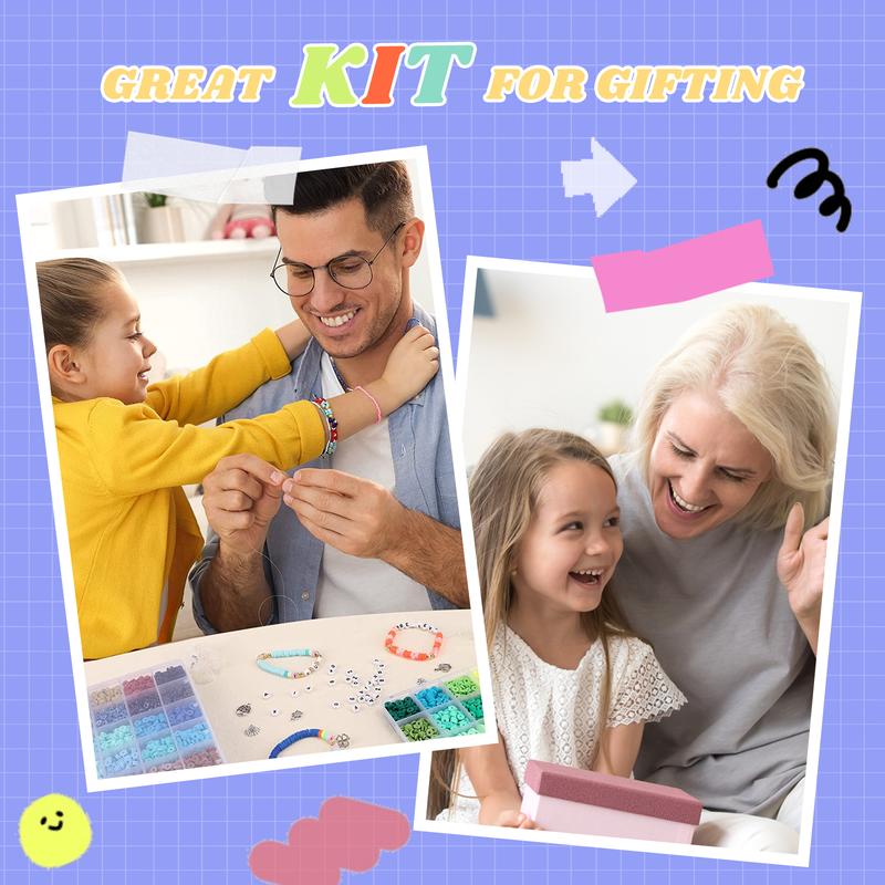 Clay Beads Bracelet DIY Kit - 6300pcs 6mm Polymer Clay Beads Set with 18 Vibrant Colors, Letter Charms, Gold Rings & Accessories for Jewelry Making Perfect Gift for Girls' Necklaces & Crafts TikTokShopBlackFriday