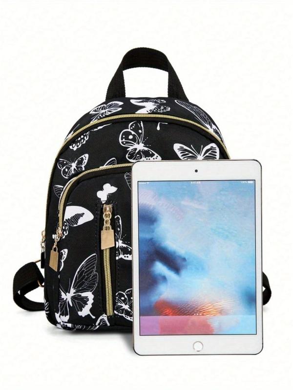 Fashion Butterfly Pattern Backpack, Lightweight Large Capacity Backpack, Casual Versatile Backpack for Daily Use, Dating and Social Activities, Cute Versatile Backpack