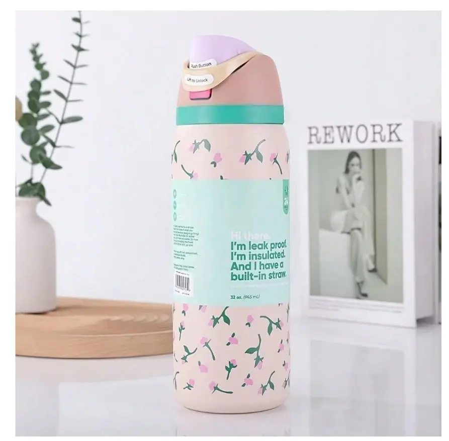 Owala FreeSip 32 oz Insulated Stainless Steel Cherry Blossoms Water Bottle