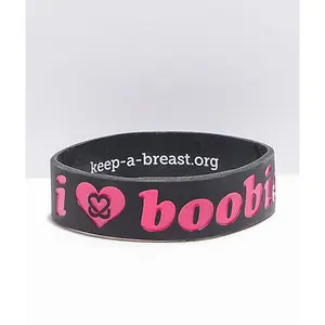 Keep A Breast Foundation I Heart Boobies Black & Pink Bracelet