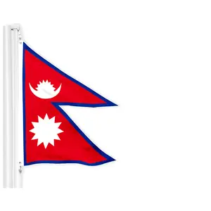 G128 Nepal Nepali Flag | 3x5 Ft | Printed 150D Polyester - Indoor/Outdoor, Vibrant Colors, Brass Grommets, Quality Polyester, Much Thicker More Durable Than 100D 75D Polyester