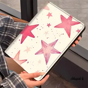 Cute Star Pattern Tablet Case with Pen Slot, Full Body Shockproof Tablet Protective Cover, Tablet Accessories Compatible with iPad Pro 2022 2021 2020 2019