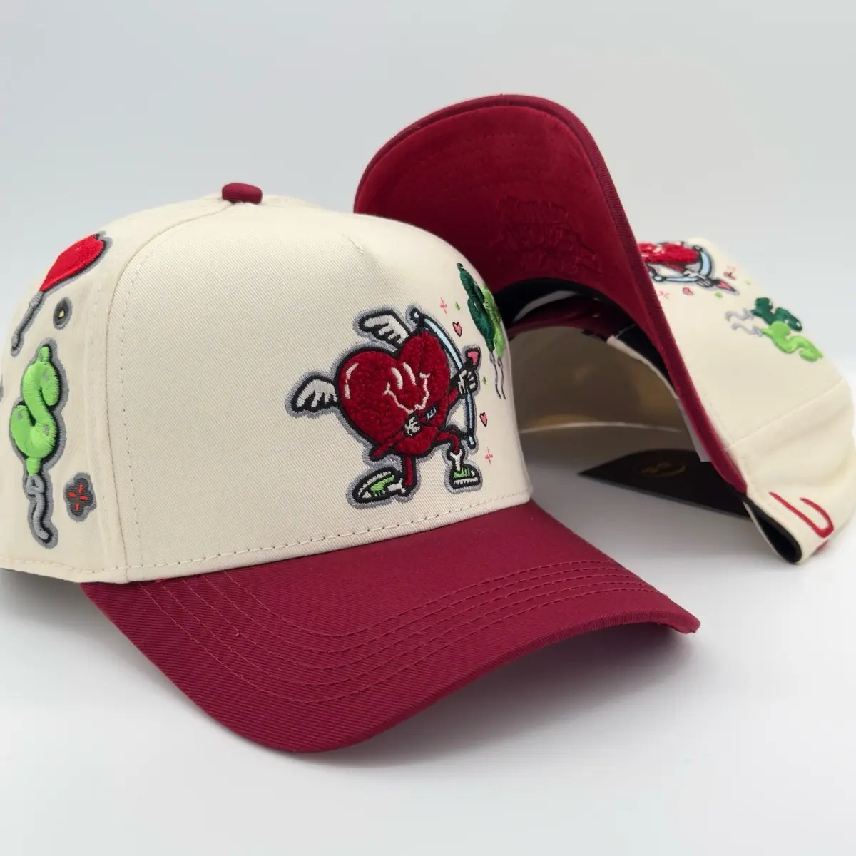 Beige/Burgundy Money Love Cap
