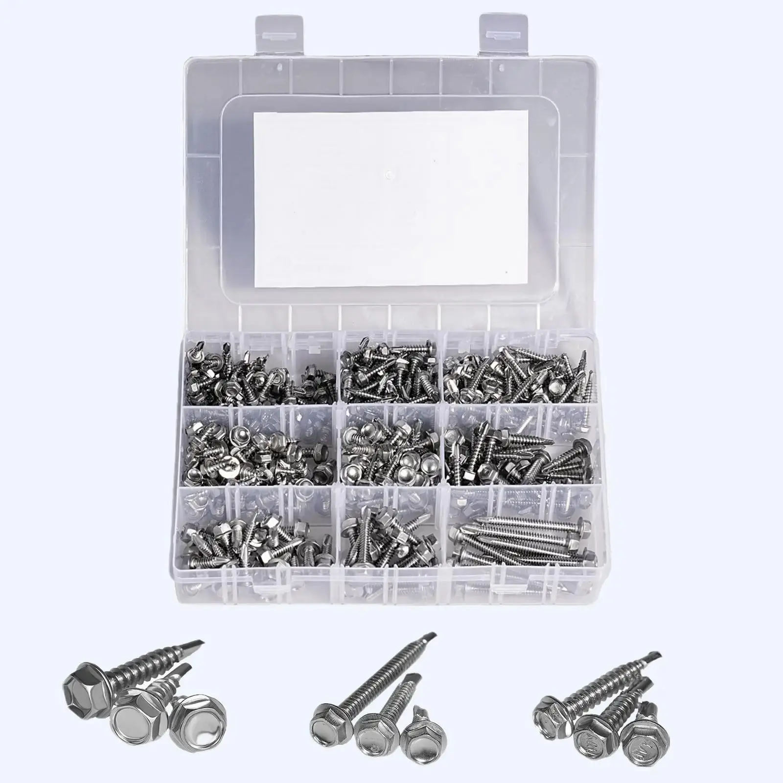 Metal self tapping Screws set Stainless steel screws #8#10#12 metal screws Hex Washer Metal self tapping Screws set Stainless steel screws #8#10#12 metal screws Hex Washer