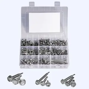 Metal self tapping Screws set Stainless steel screws #8#10#12 metal screws Hex Washer