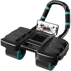 Self Rebounding Roller Wheel 4 Wheel Handheld Fitness Tool for Home Gym Equipment Men Women