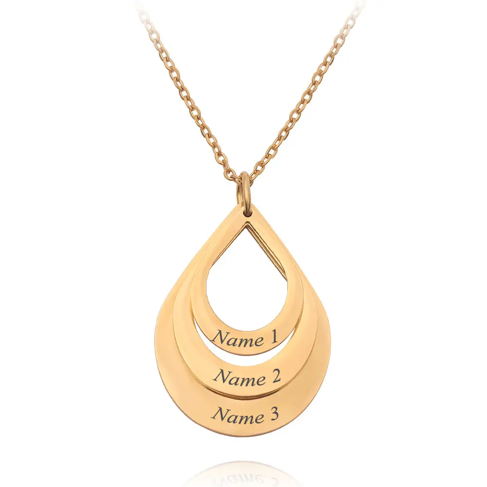 Personalized Water Drop Name Necklace – 18K Gold Plated Minimalist Custom Jewelry Gift for Mom, Daughter, Bridesmaid, or Birthday