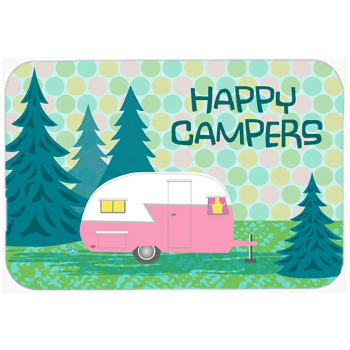 212 MAIN Camping Theme Polyester Computer Mouse Pad - 7.75x9.25 in, Heatproof, Permanently Dyed, Multi-Use Mouse Mat Hot Pad/Trivet (Happy Campers Design)