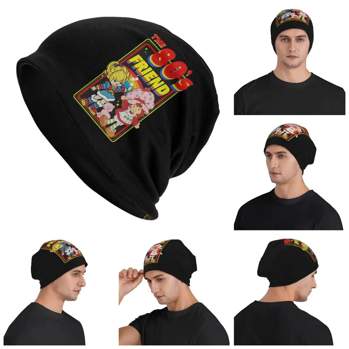 Rainbow Brite - The 80s Friend For Christmas Warm Knitted Cap Hip Hop Bonnet Hat Autumn Winter Outdoor Beanies Hats for Unisex