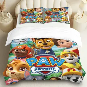 3PCS Duvet Cover Set, 1 Duvet+2 Pillowcases(Without filler),  Dogs Adventure Team theme, Christmas bedding set,  Bedroom Decor  Suitable for decoration bedroom living room guest room playroom.