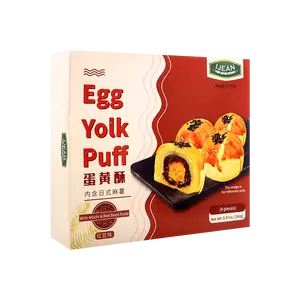 IJEAN Red Bean Mochi Egg Yolk Pastry - 4 pcs, 240g - Traditional Chinese Dessert with Japanese Mochi & Salty Egg Yolk