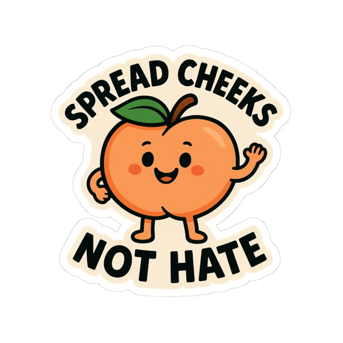 Cheeky Fruit Sticker Set Fun Laptop Decals Spread Cheeks Not Hate Cute Peach Stickers Quirky Gift for Friends