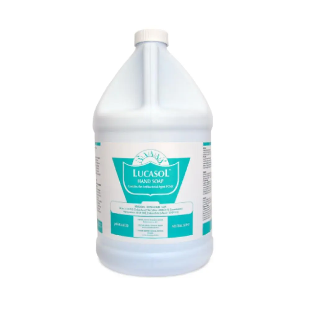 LUCAS-CIDE Antibacterial Hand Soap with 0.1% Chloroxylenol (PCMX), pH-Balanced Liquid Wash, Large 1 gal (4kg) Refill Bottle for Schools & Offices, Large Bottle, 4000G, 1 Gallon, Water Base