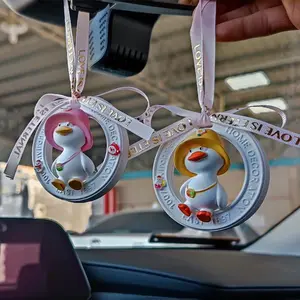 Cute Duck Charm Pendant Chain Hanging Decoration for Car and Home - Aesthetic Car Accessories for Girls car diffuser