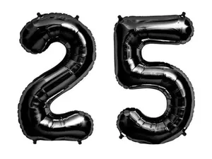 16in or 40in Big 25 Black Balloon Birthday Decoration Suprise party Supplies Float with Helium Photo Shooting mylar  balloon