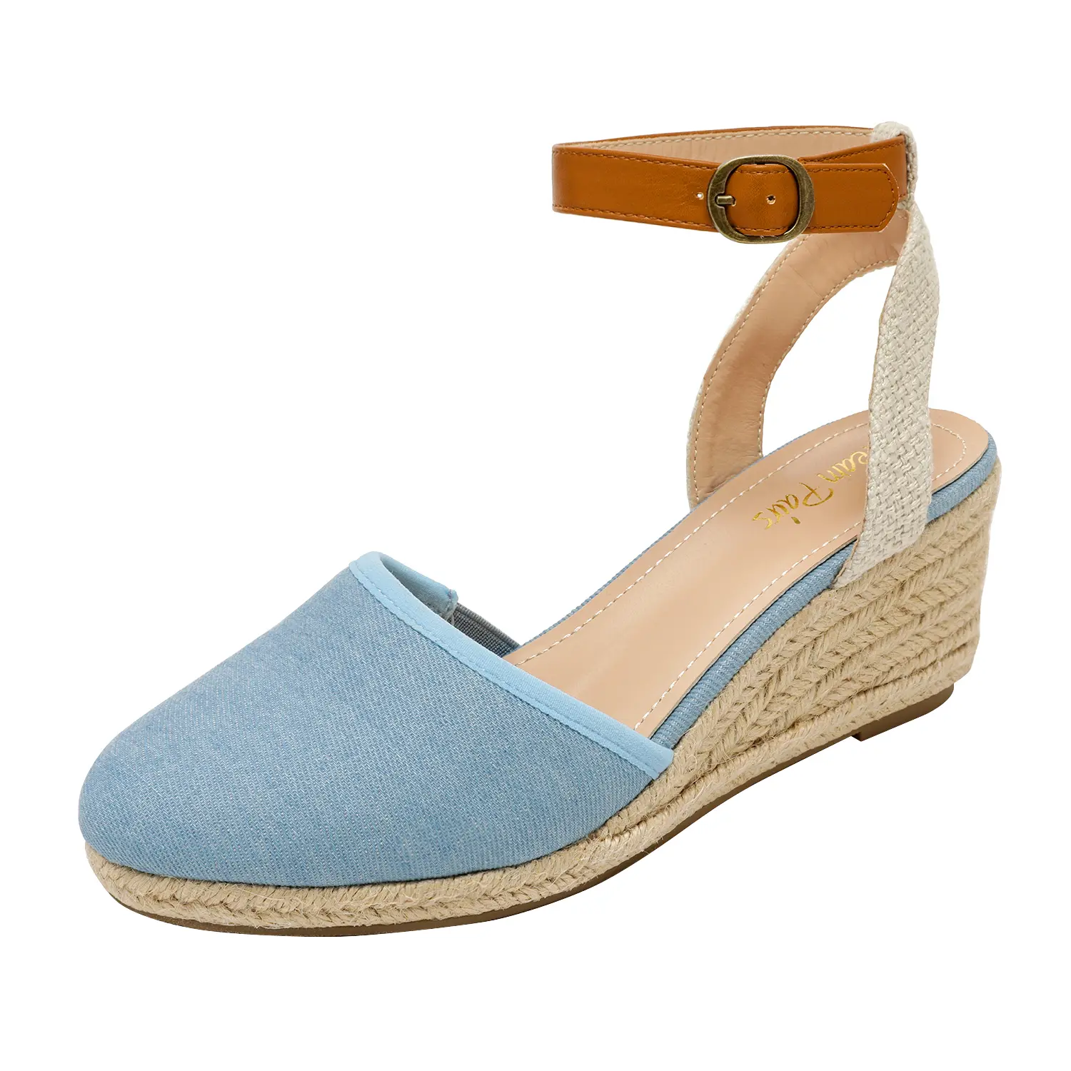 DREAM PAIRS Women's Classic Low Wedge Espadrille Sandals - Buckle-Closure Shoe with Wedge Heels for Casual Wear, Wedge Heels For Women