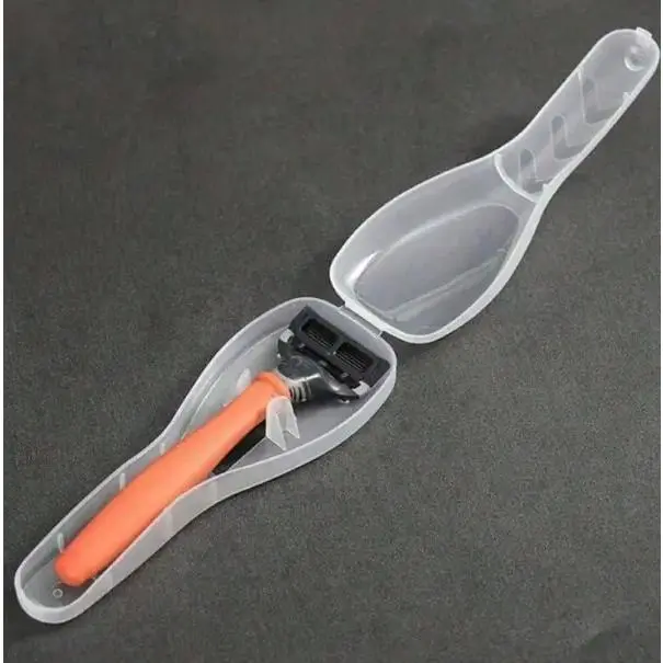 1pc Plastic Travel Razor Case Outdoor Camping Business Trip Portable Razor Holder Container Storage Shaving Box (Not Include Shaver) Lightweight