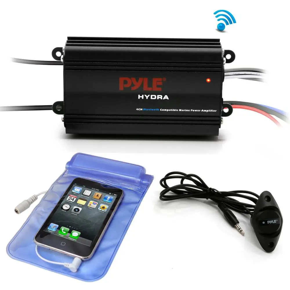 Waterproof 4-Channel Bluetooth Marine Vehicle Amplifier Kit, Car Audio Amplifier for Marine & Automotive Use, Car Amplifier