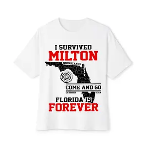 I Survived Hurricane Milton 2024 Graphic Apparel, Support Squad Bold Shirt